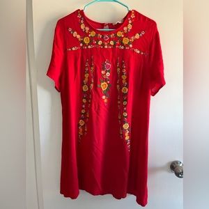 altar’d state red embroidered dress